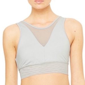 Alo Jubilee Mesh Long Line Sports Bra in Seafoam GREEN size medium